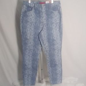 Jennifer Lopez Blue Snake Print Skinny Jeans